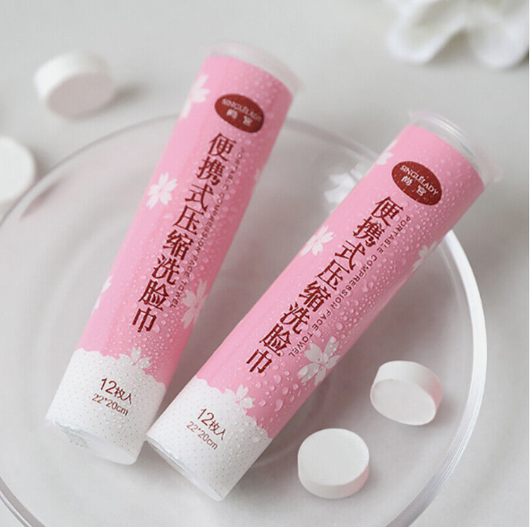 12pcs Mini Disposable Towel Compressed Towel Travel Compact Paper Facial Tissue