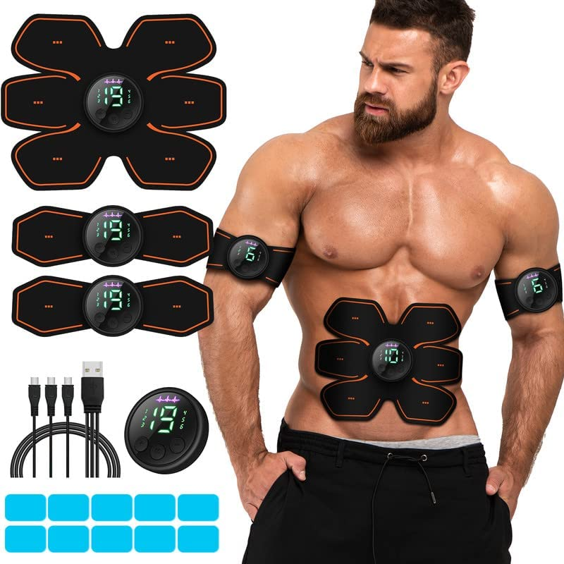 cepignoly Joinpital ABS Stimulator Workout Equipment, Ab Machine USB Rechargeable Gear for Abdomen/Arm/Leg, Strength